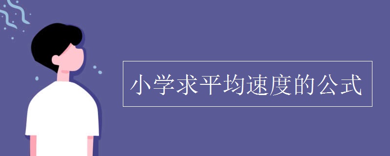 小学求平均速度的公式