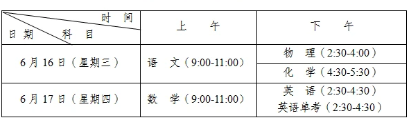 成都2021年中考时间