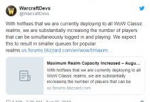 前沿手游：魔兽世界怀旧服人气依旧 官方宣布增加服务器人数上限