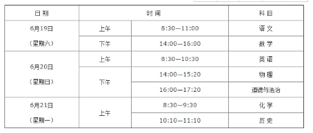 陕西2021年中考时间