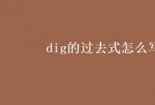 教育资讯：dig的过去式怎么写