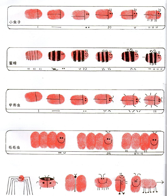 指纹简笔画创意图片小动物7