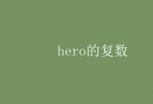 教育资讯：hero的复数