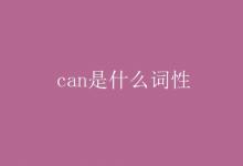 教育资讯：can是什么词性