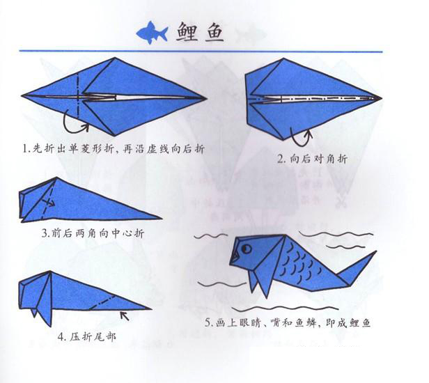 儿童折纸：鲤鱼的手工折法!