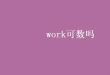 教育资讯：work可数吗