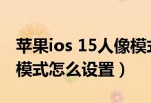 苹果ios 15人像模式在哪里设置（ios15人像模式怎么设置）