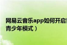 网易云音乐app如何开启青少年模式（网易云音乐怎么设置青少年模式）