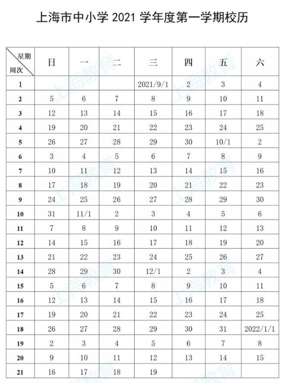 2022上海中小学寒假什么时候放