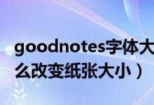 goodnotes字体大小怎么调（goodnotes怎么改变纸张大小）