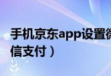 手机京东app设置微信支付（京东怎么设置微信支付）