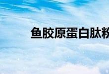 鱼胶原蛋白肽粉固体饮料作用功效