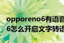 opporeno6有语音唤醒功能吗（oppoReno6怎么开启文字转语音功能）