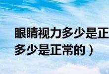 眼睛视力多少是正常的10岁孩子（眼睛视力多少是正常的）