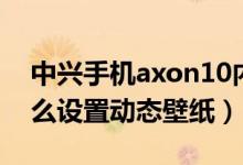 中兴手机axon10内置壁纸（中兴axon20怎么设置动态壁纸）