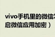 vivo手机里的微信怎么加密（vivos10如何开启微信应用加密）