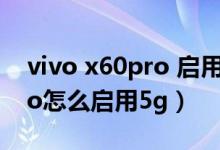 vivo x60pro 启用5g怎么打开（vivos10pro怎么启用5g）