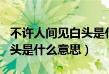 不许人间见白头是什么意思呢（不许人间见白头是什么意思）