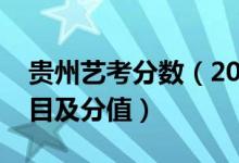 贵州艺考分数（2022贵州艺术类专业考试科目及分值）