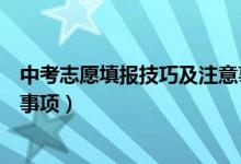 中考志愿填报技巧及注意事项（中考志愿填报小技巧及注意事项）