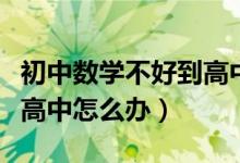 初中数学不好到高中怎么进步（初中数学不好高中怎么办）