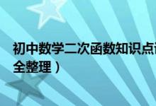 初中数学二次函数知识点讲解（初中数学二次函数知识点最全整理）