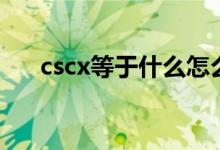 cscx等于什么怎么读（cscx等于什么）