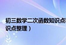 初三数学二次函数知识点和例题（初三数学二次函数重点知识点整理）