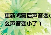 更新鸿蒙后声音变小怎么解决（鸿蒙系统为什么声音变小了）