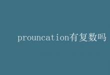 教育资讯：prouncation有复数吗