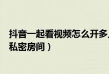 抖音一起看视频怎么开多人房间（抖音一起看视频怎么设置私密房间）