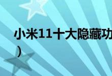 小米11十大隐藏功能（小米11怎么隐藏应用）