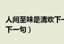 人间至味是清欢下一句是啥（人间至味是清欢下一句）