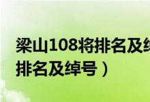 梁山108将排名及绰号经典故事（梁山108将排名及绰号）