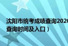 沈阳市统考成绩查询2020（2022年辽宁省沈阳市中考成绩查询时间及入口）