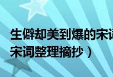 生僻却美到爆的宋词有哪些（生僻却美到爆的宋词整理摘抄）