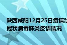 陕西咸阳12月25日疫情动态消息：陕西咸阳昨日24号新型冠状病毒肺炎疫情情况