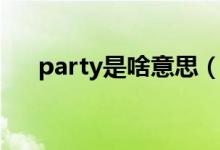 party是啥意思（开party是什么意思）