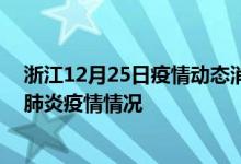 浙江12月25日疫情动态消息：浙江昨日24号新型冠状病毒肺炎疫情情况