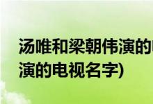 汤唯和梁朝伟演的电视叫什么(汤唯和梁朝伟演的电视名字)