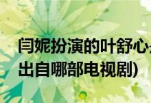 闫妮扮演的叶舒心是什么电视剧(闫妮叶舒心出自哪部电视剧)