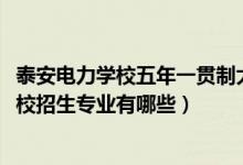 泰安电力学校五年一贯制大专招生（2022新泰市泰山电力学校招生专业有哪些）