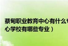 蔡甸职业教育中心有什么专业（2022武汉市蔡甸职业教育中心学校有哪些专业）