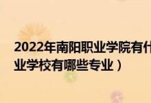 2022年南阳职业学院有什么专业（2022梁山县职业中等专业学校有哪些专业）