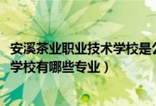 安溪茶业职业技术学校是公办的吗（2022安溪茶业职业技术学校有哪些专业）