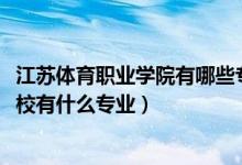 江苏体育职业学院有哪些专业（2022江苏省常州体育运动学校有什么专业）