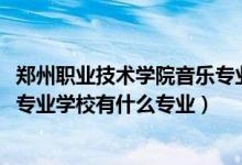 郑州职业技术学院音乐专业好不好（2022郑州音乐艺术中等专业学校有什么专业）