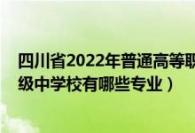 四川省2022年普通高等职业学校（2022四川省剑阁职业高级中学校有哪些专业）