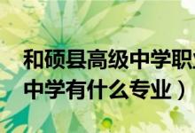 和硕县高级中学职业高中（2022和硕县高级中学有什么专业）