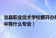 沧县职业技术学校都开办哪些专业（2022泽普县职业技术高中有什么专业）